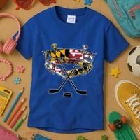 Maryland Crab State Pride Flag Gift Ice Hockey And Blue Crab Gift Kids T-Shirt thumb 3