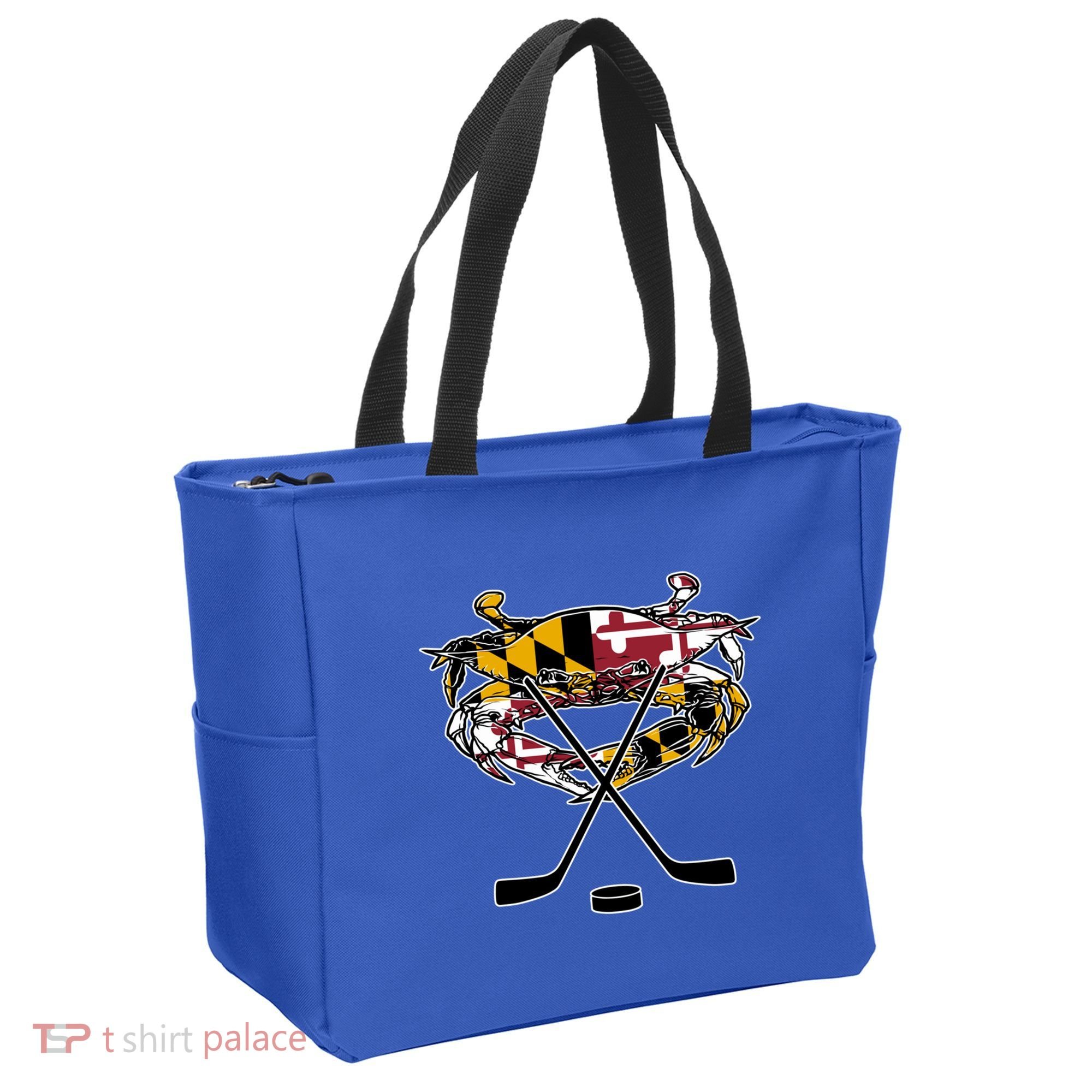 Maryland Crab State Pride Flag Gift Ice Hockey And Blue Crab Gift Tote Bag