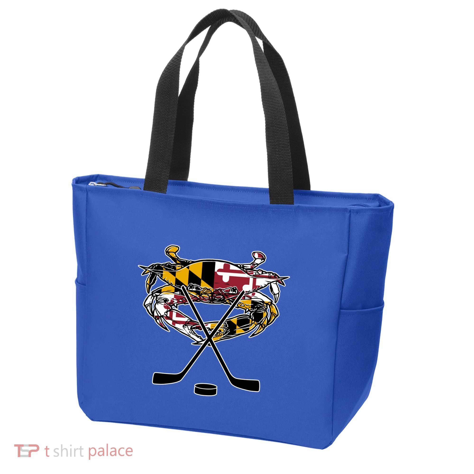 Maryland Crab State Pride Flag Gift Ice Hockey And Blue Crab Gift Tote Bag