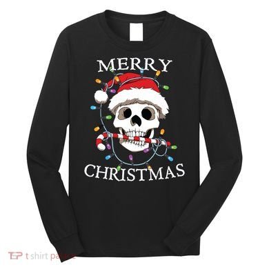 Merry Christmas Skull Skeleton Long Sleeve Shirt