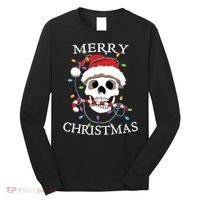 Merry Christmas Skull Skeleton Long Sleeve Shirt thumb 0