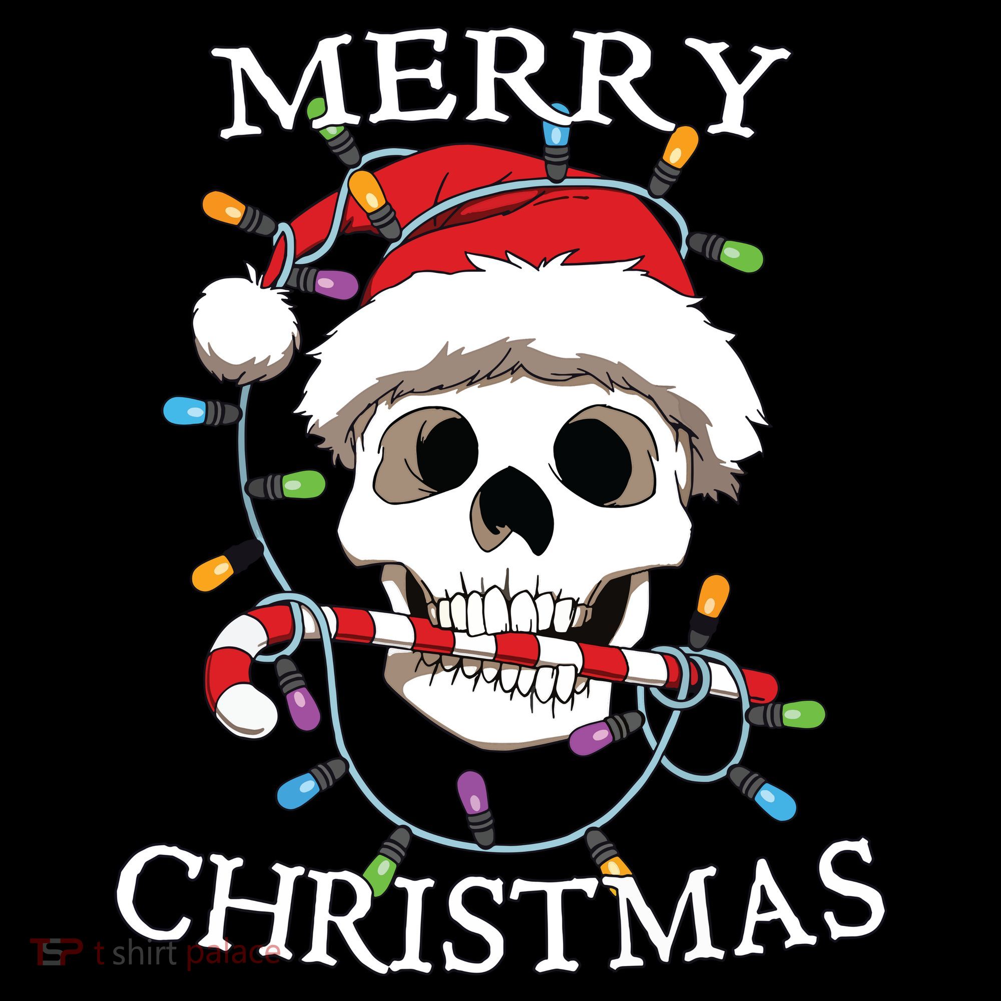 Merry Christmas Skull Skeleton Apron