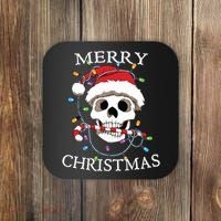 Merry Christmas Skull Skeleton Coaster thumb 0