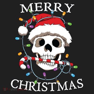 Merry Christmas Skull Skeleton Urban Oversized Heavyweight T-Shirt