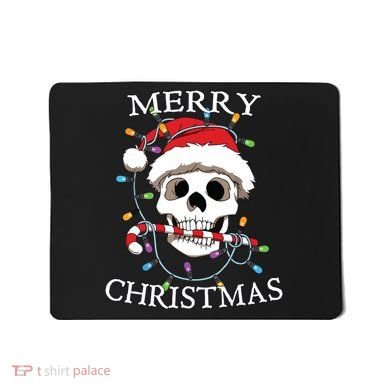 Merry Christmas Skull Skeleton Mousepad