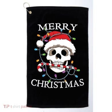 Merry Christmas Skull Skeleton Golf Towel