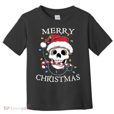 Merry Christmas Skull Skeleton Toddler T-Shirt