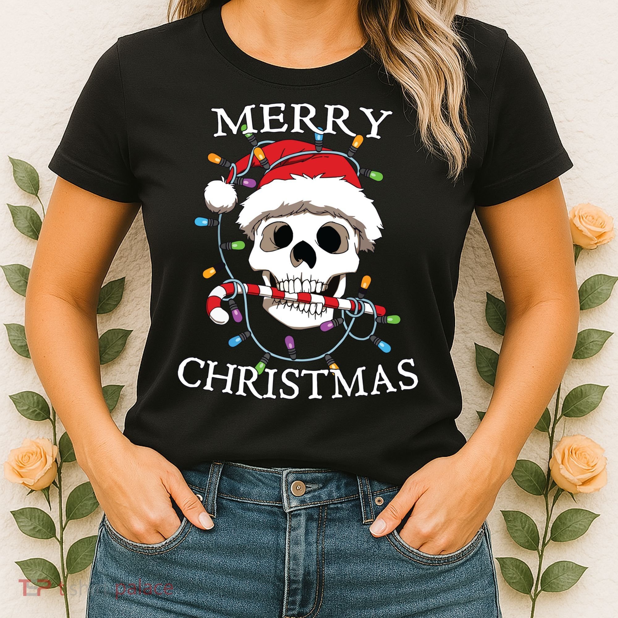 Merry Christmas Skull Skeleton Women's T-Shirt