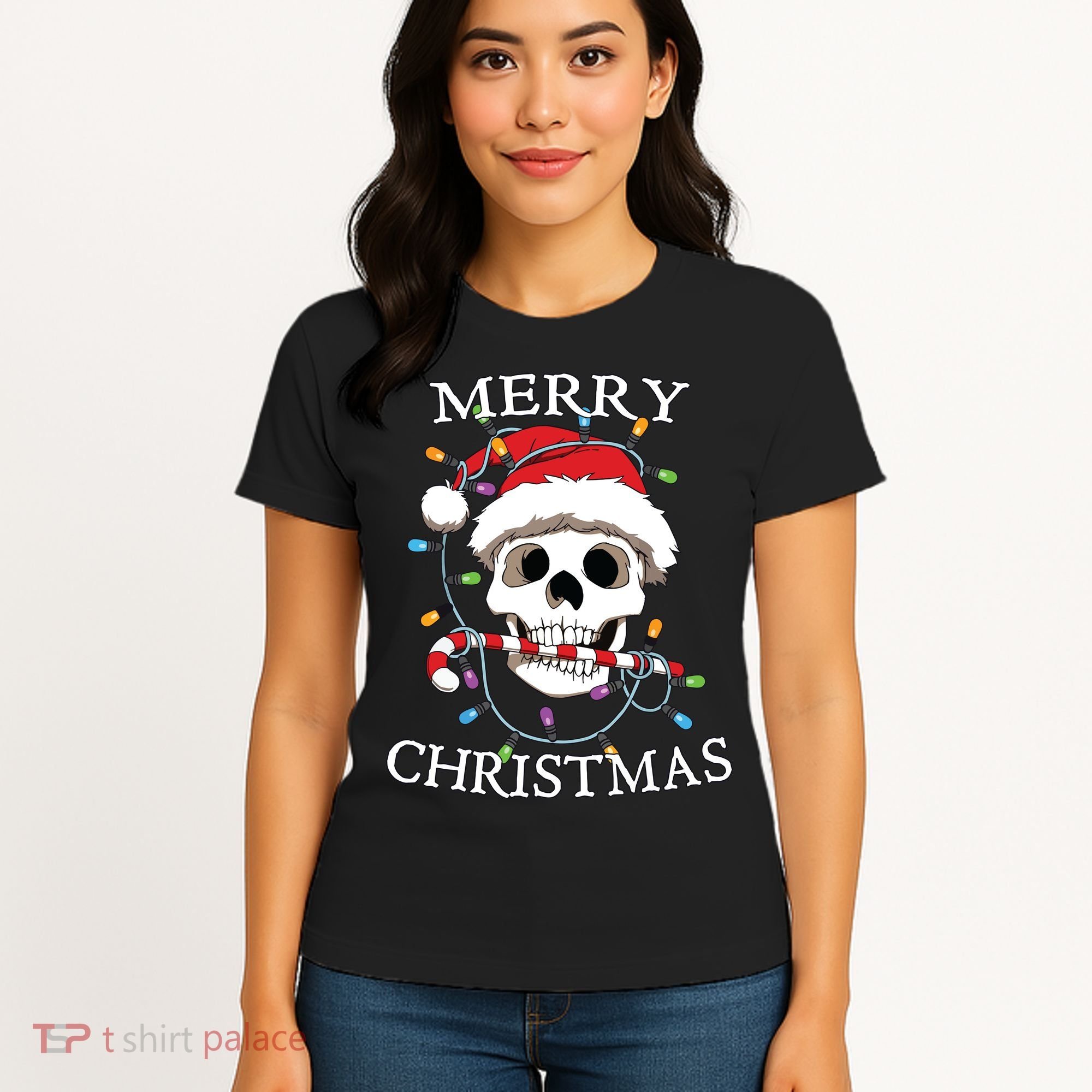 Merry Christmas Skull Skeleton Women's T-Shirt