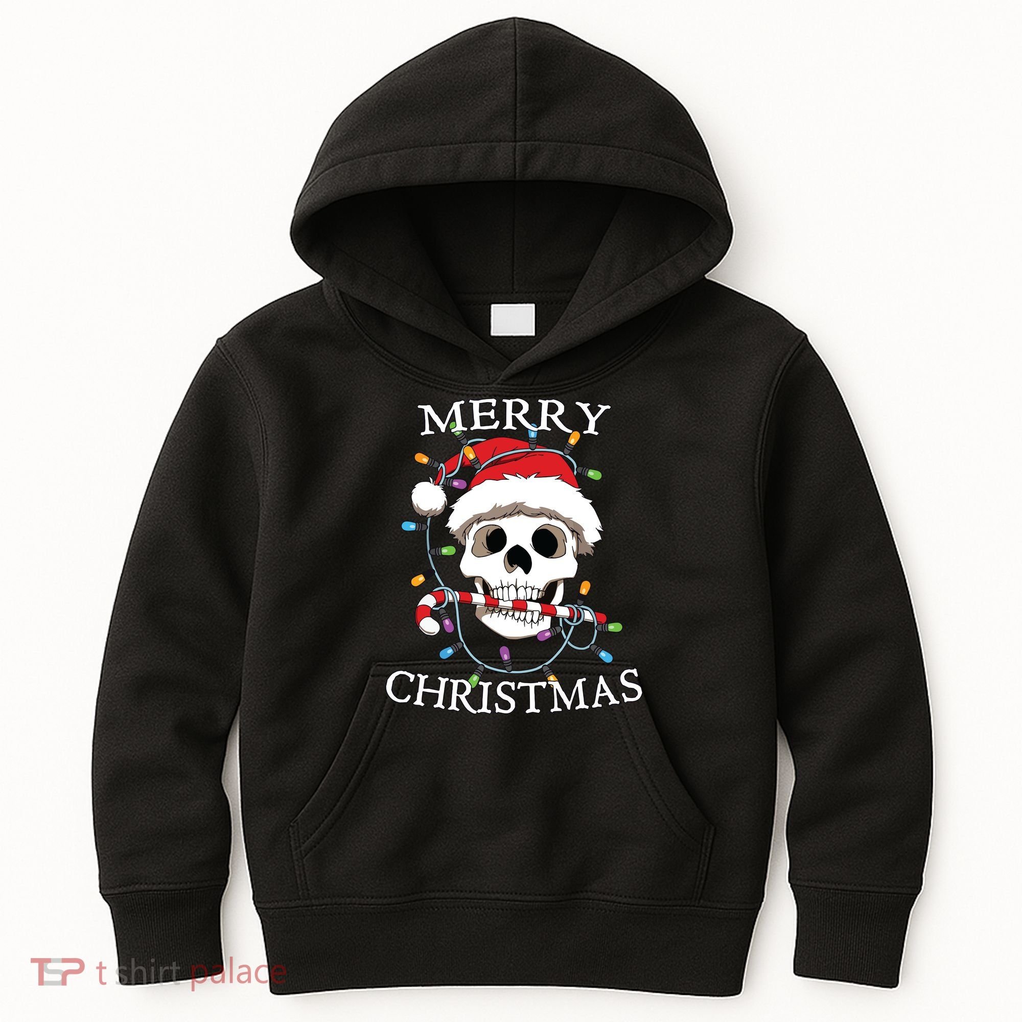Merry Christmas Skull Skeleton Kids Hoodie