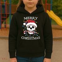 Merry Christmas Skull Skeleton Kids Hoodie thumb 3