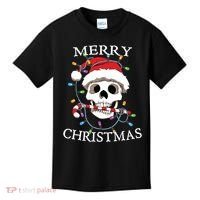 Merry Christmas Skull Skeleton Kids T-Shirt thumb 0