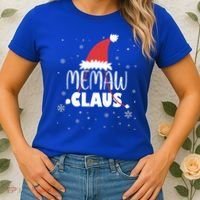 Memaw Claus Santa Hat Grandma Xmas Granny Gift Women's T-Shirt thumb 2