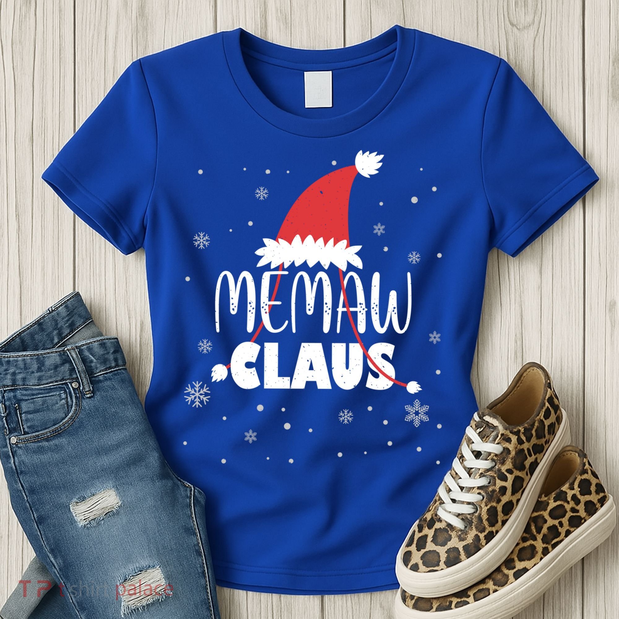 Memaw Claus Santa Hat Grandma Xmas Granny Gift Women's T-Shirt