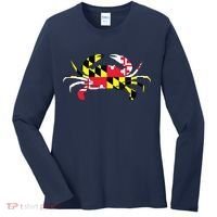 Maryland Crab State Pride Flag Women's Long Sleeve Shirt thumb 0