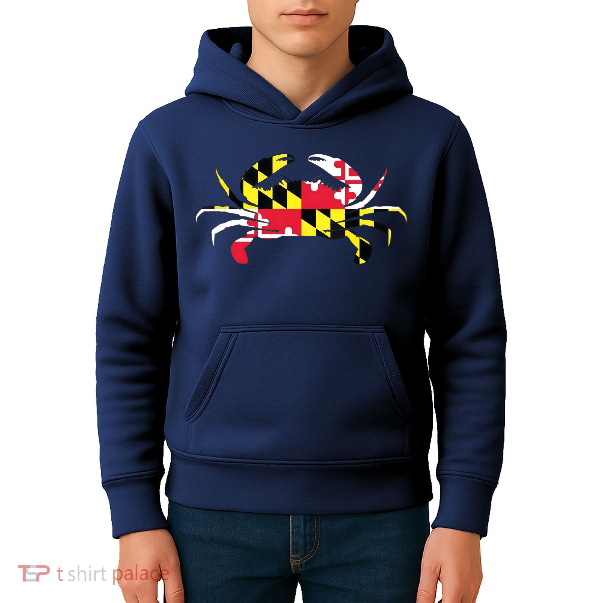 Maryland Crab State Pride Flag Kids Hoodie