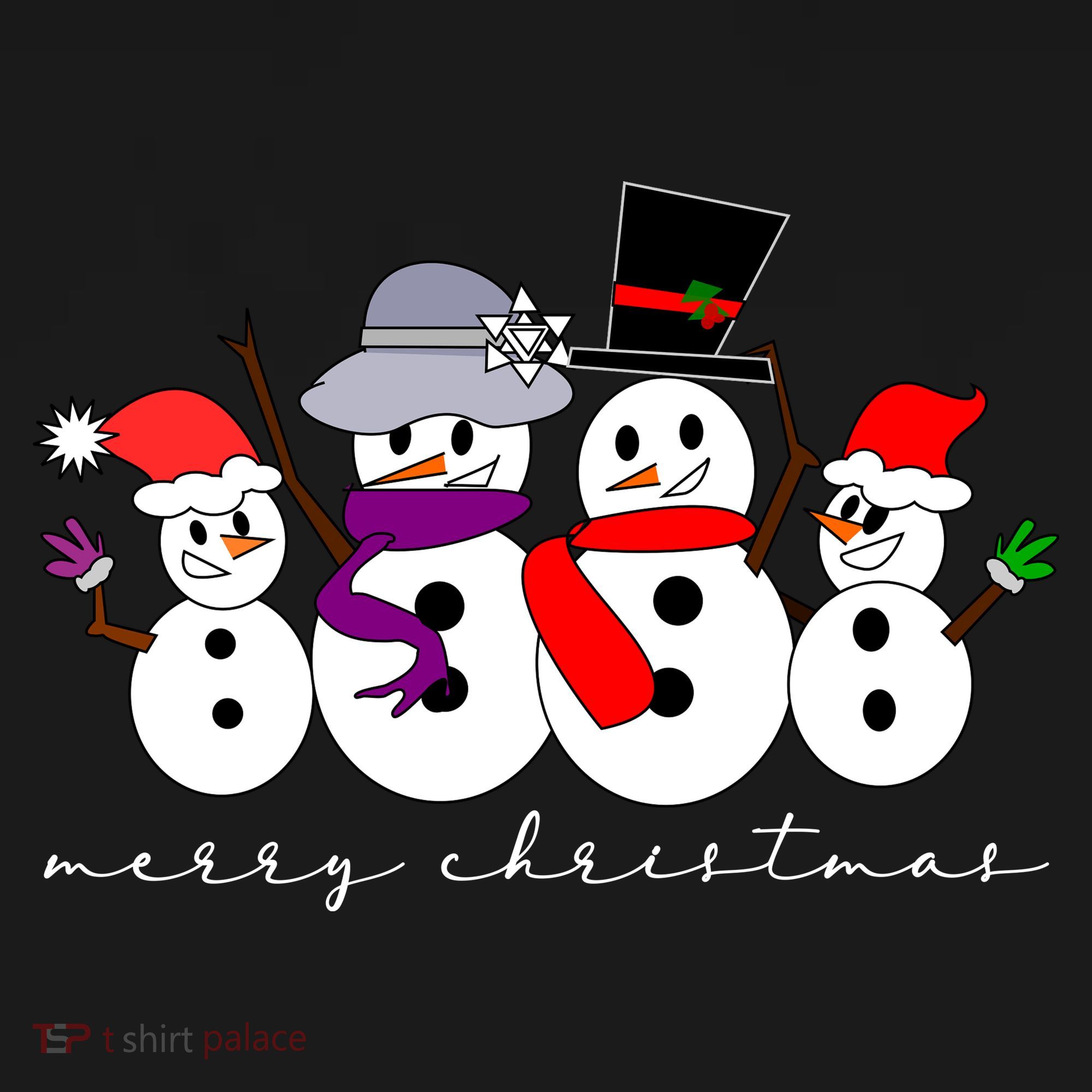 Merry Christmas Snowman Family And Friends Bucket Hat