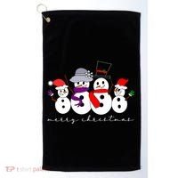 Merry Christmas Snowman Family And Friends Golf Towel thumb 0