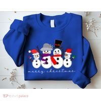 Merry Christmas Snowman Family And Friends Sweatshirt thumb 2