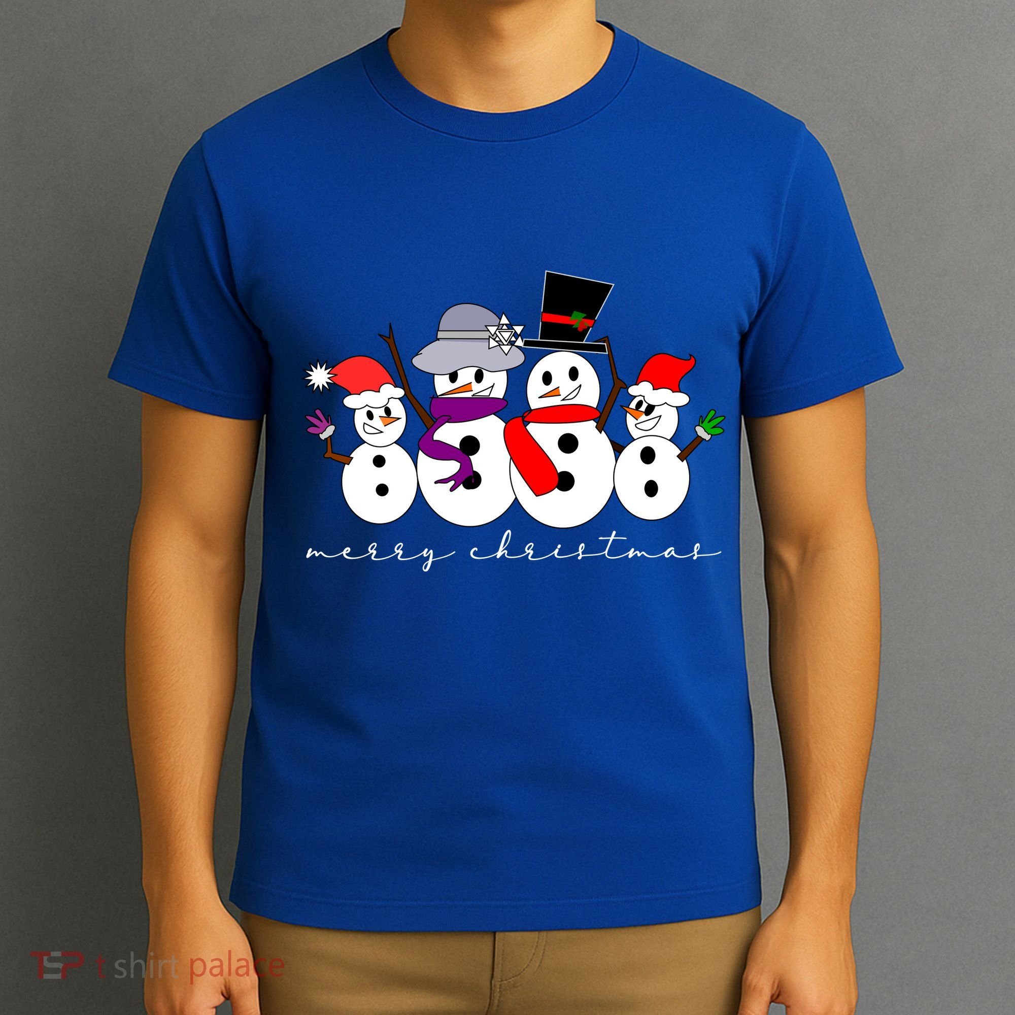 Merry Christmas Snowman Family And Friends T-Shirt