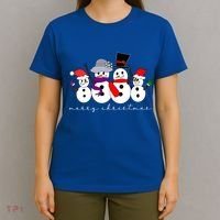 Merry Christmas Snowman Family And Friends T-Shirt thumb 4