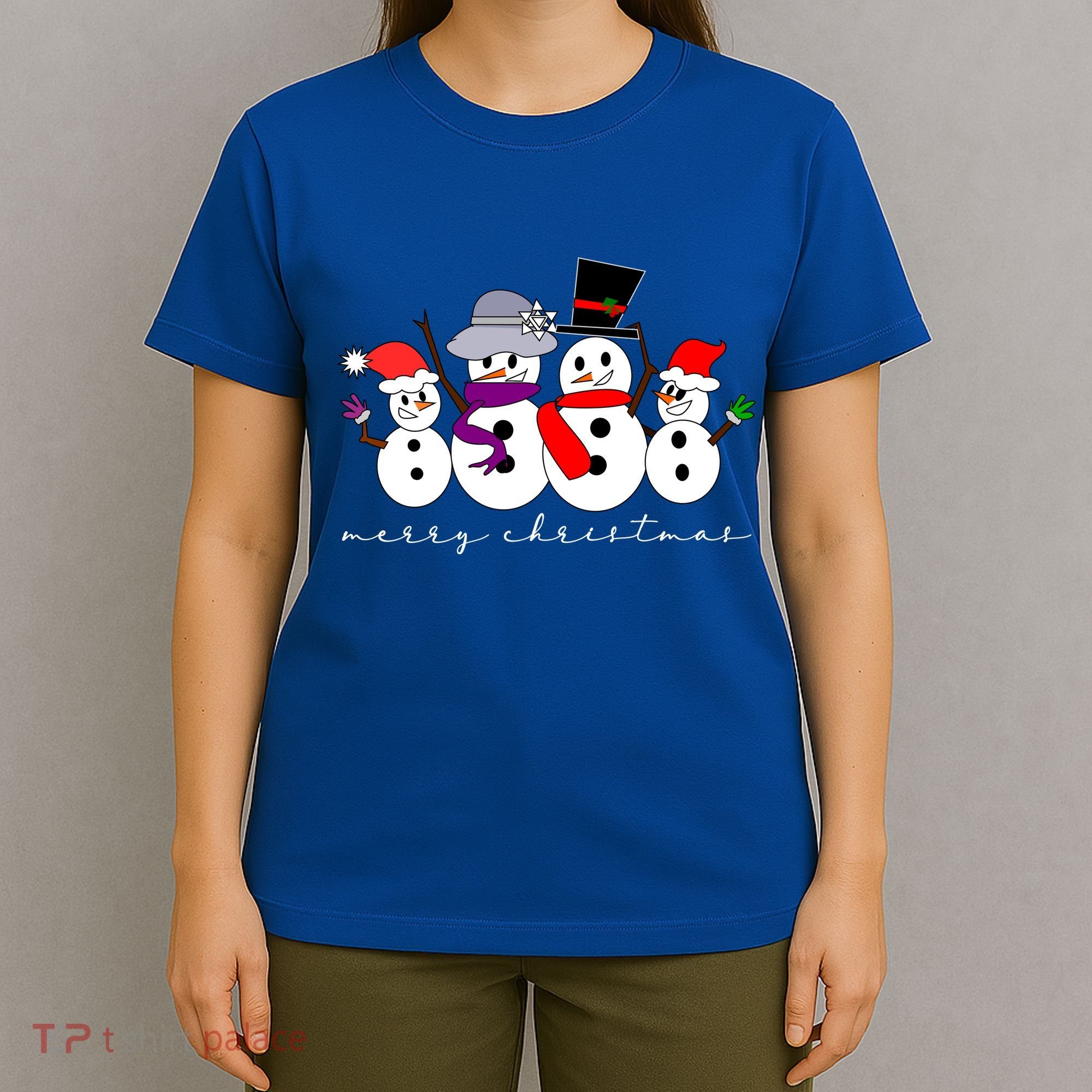 Merry Christmas Snowman Family And Friends T-Shirt