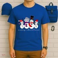 Merry Christmas Snowman Family And Friends T-Shirt thumb 6