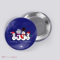 Merry Christmas Snowman Family And Friends Button thumb 0