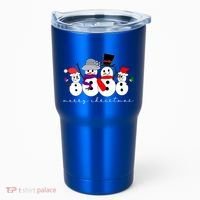 Merry Christmas Snowman Family And Friends Tumbler thumb 0