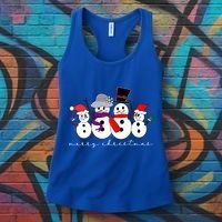 Merry Christmas Snowman Family And Friends Women's Tank Top thumb 3