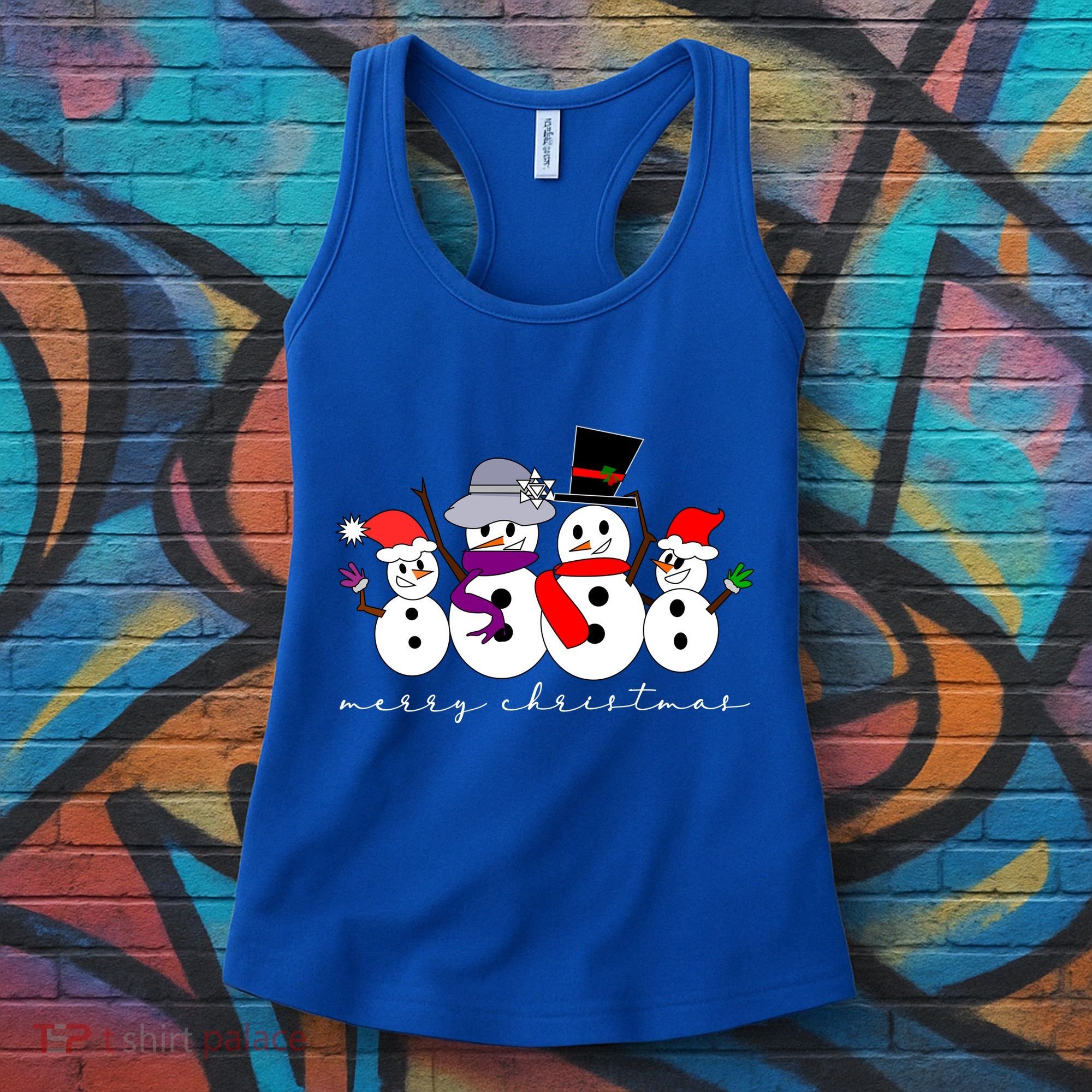 Merry Christmas Snowman Family And Friends Women's Tank Top