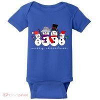 Merry Christmas Snowman Family And Friends Baby Bodysuit thumb 0