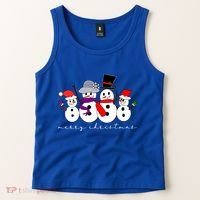 Merry Christmas Snowman Family And Friends Tank Top thumb 2