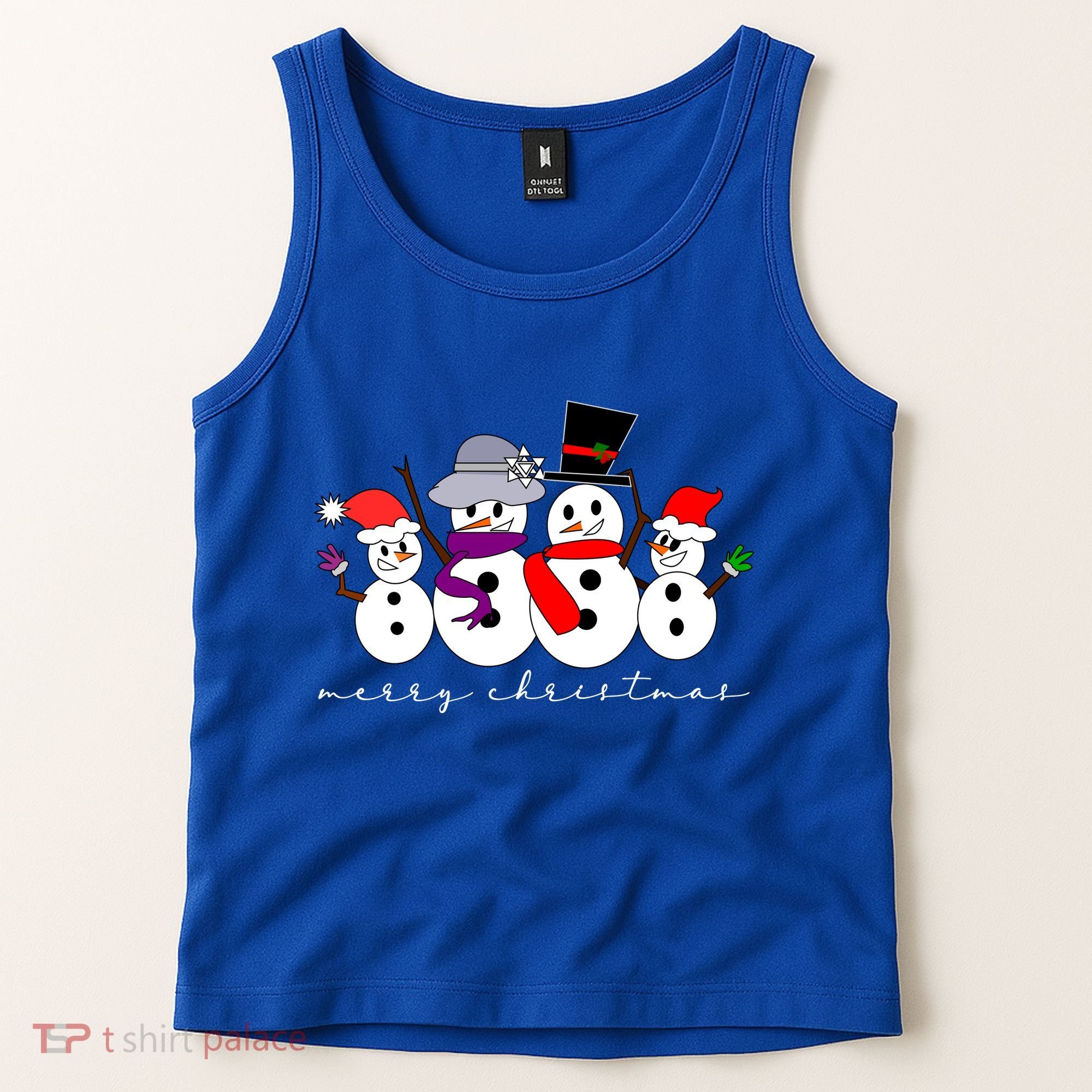 Merry Christmas Snowman Family And Friends Tank Top