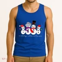 Merry Christmas Snowman Family And Friends Tank Top thumb 3