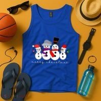 Merry Christmas Snowman Family And Friends Tank Top thumb 4