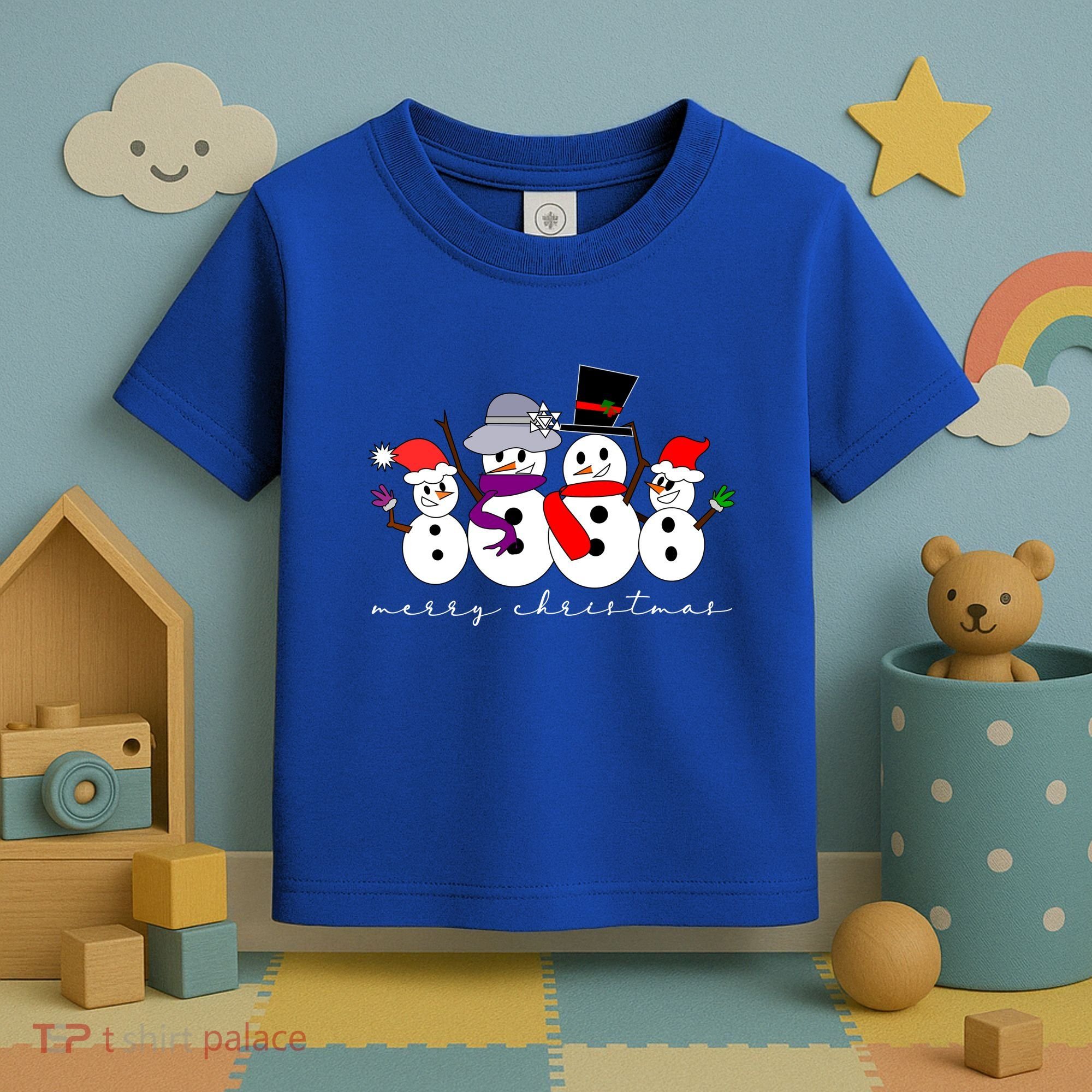 Merry Christmas Snowman Family And Friends Toddler T-Shirt