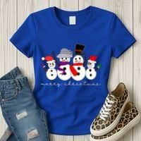 Merry Christmas Snowman Family And Friends Women's T-Shirt thumb 3