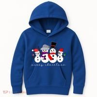 Merry Christmas Snowman Family And Friends Kids Hoodie thumb 0