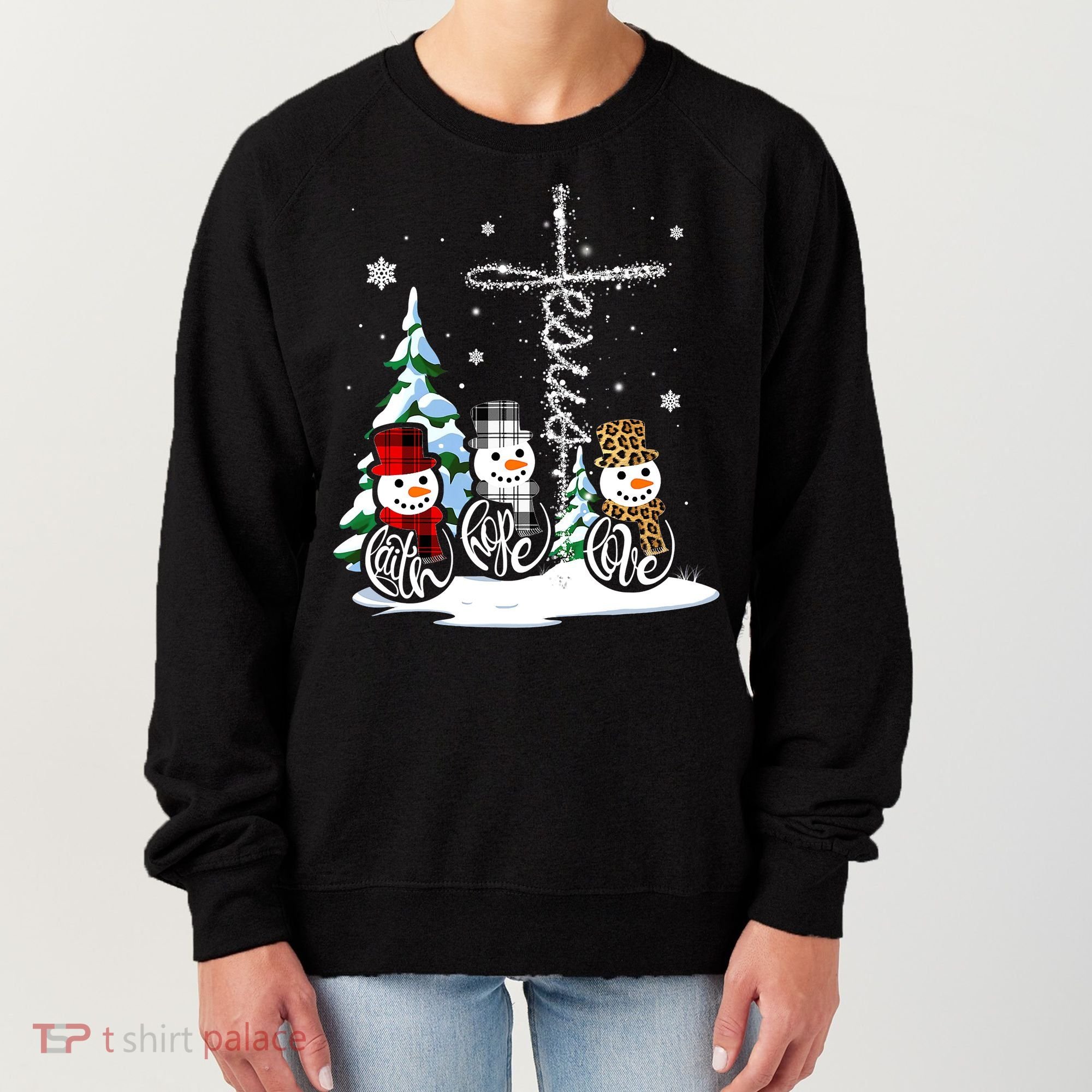 Merry Christmas Snow Faith Hope Love Christmas Women's Sweatshirt