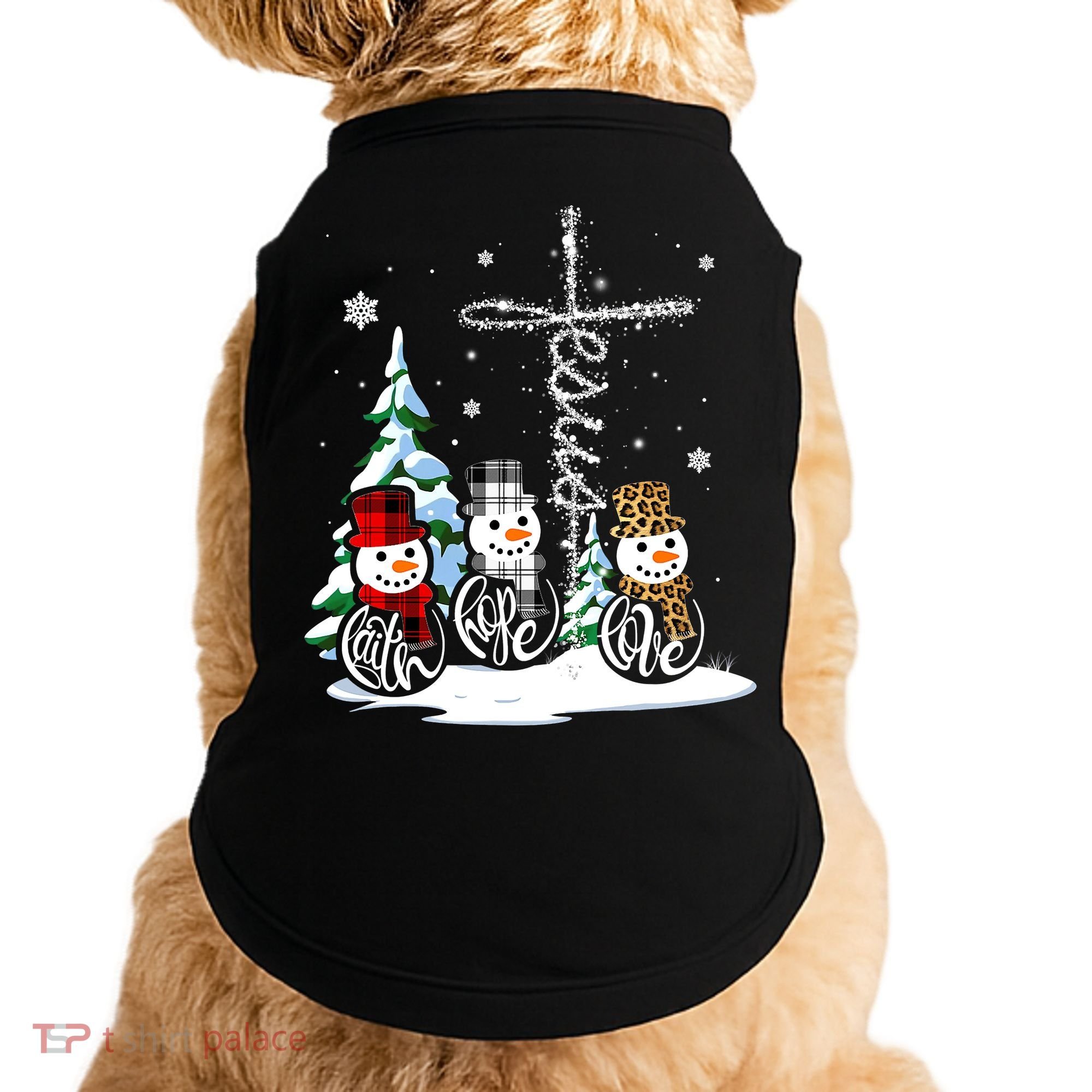 Merry Christmas Snow Faith Hope Love Christmas Doggie Tank