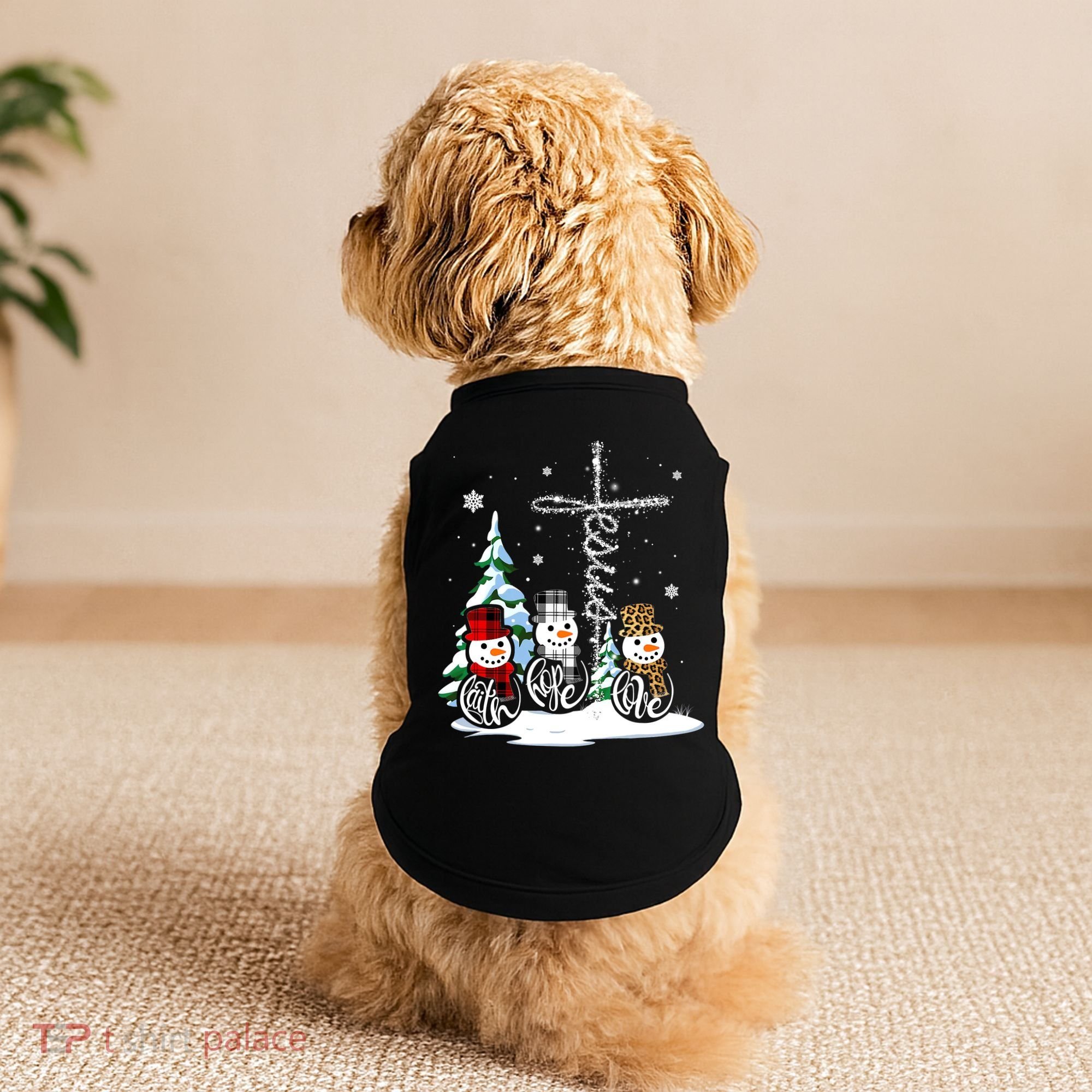 Merry Christmas Snow Faith Hope Love Christmas Doggie Tank