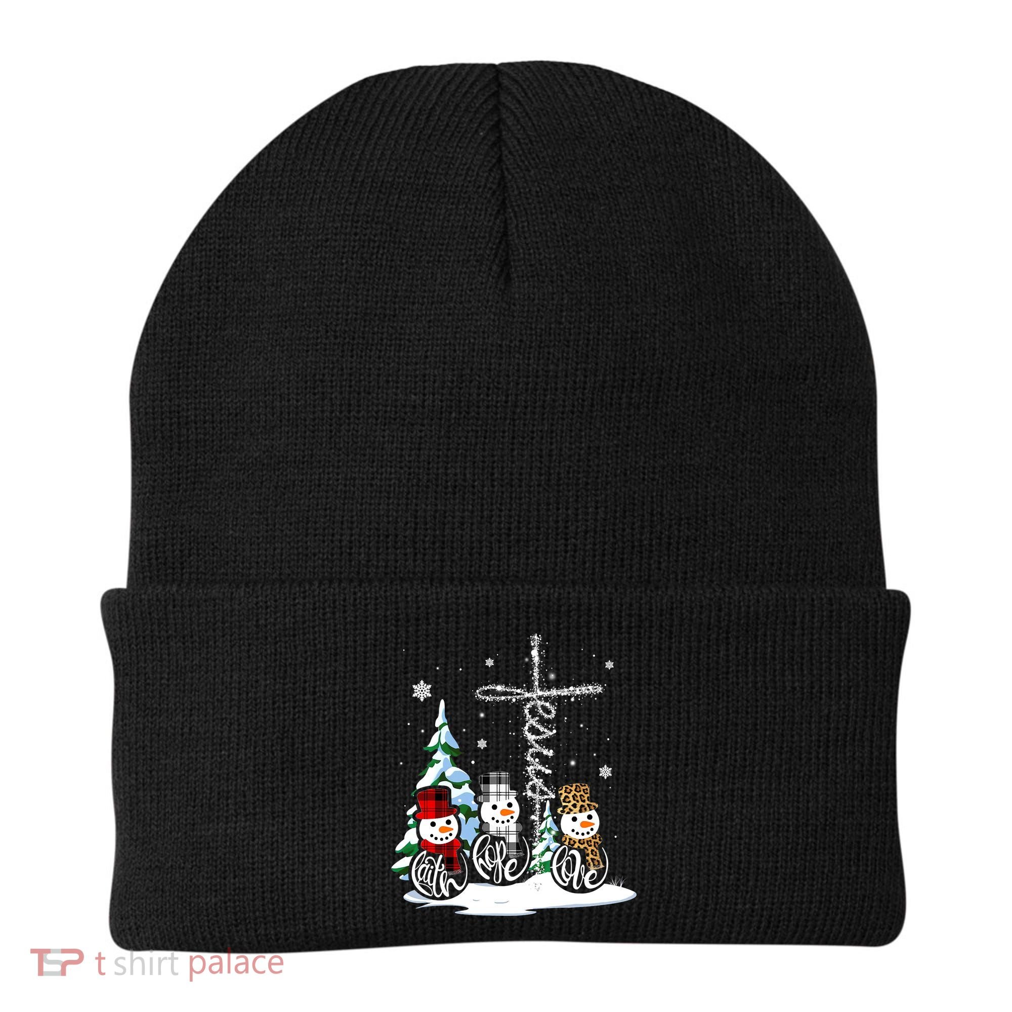 Merry Christmas Snow Faith Hope Love Christmas Beanie