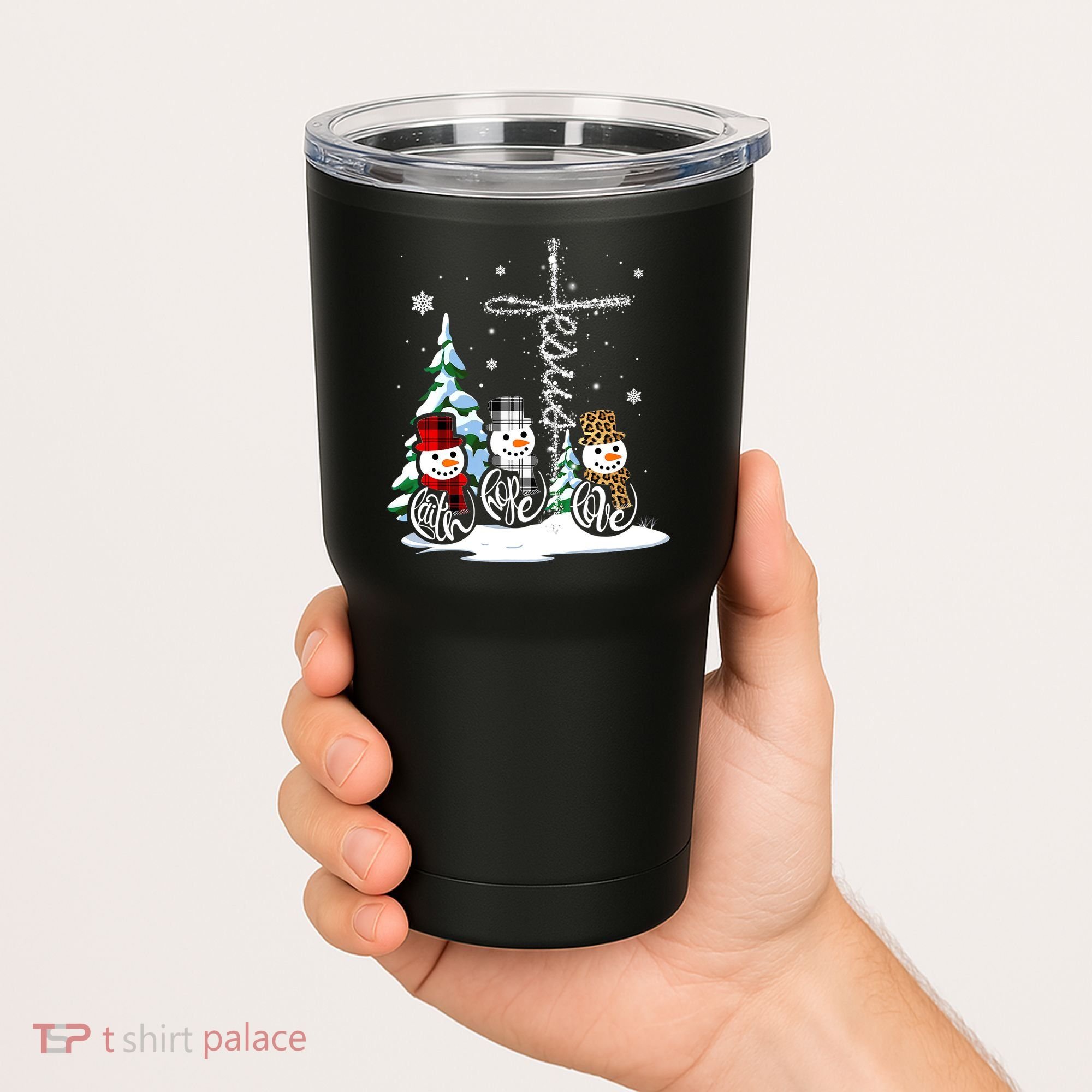 Merry Christmas Snow Faith Hope Love Christmas Tumbler