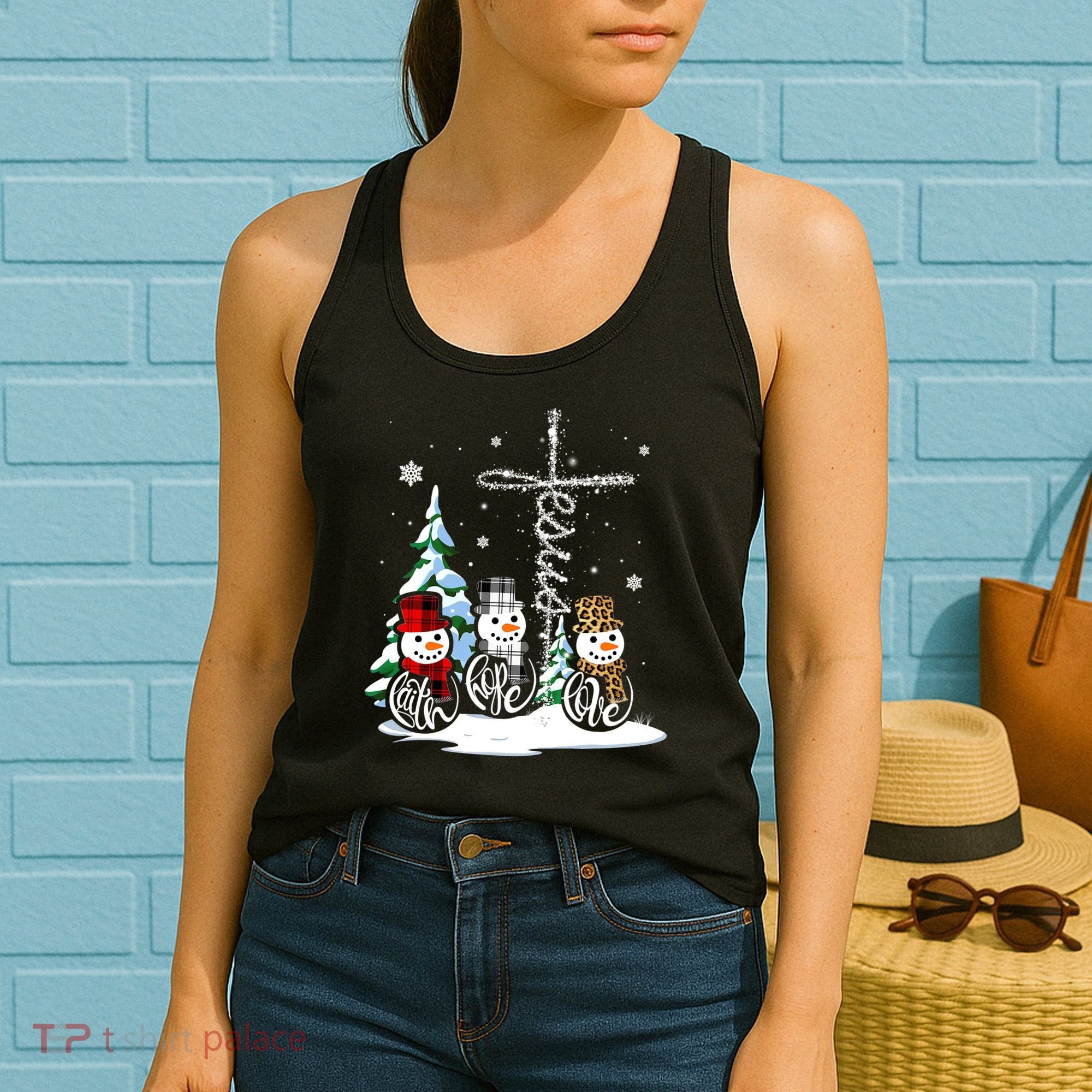 Merry Christmas Snow Faith Hope Love Christmas Women's Tank Top