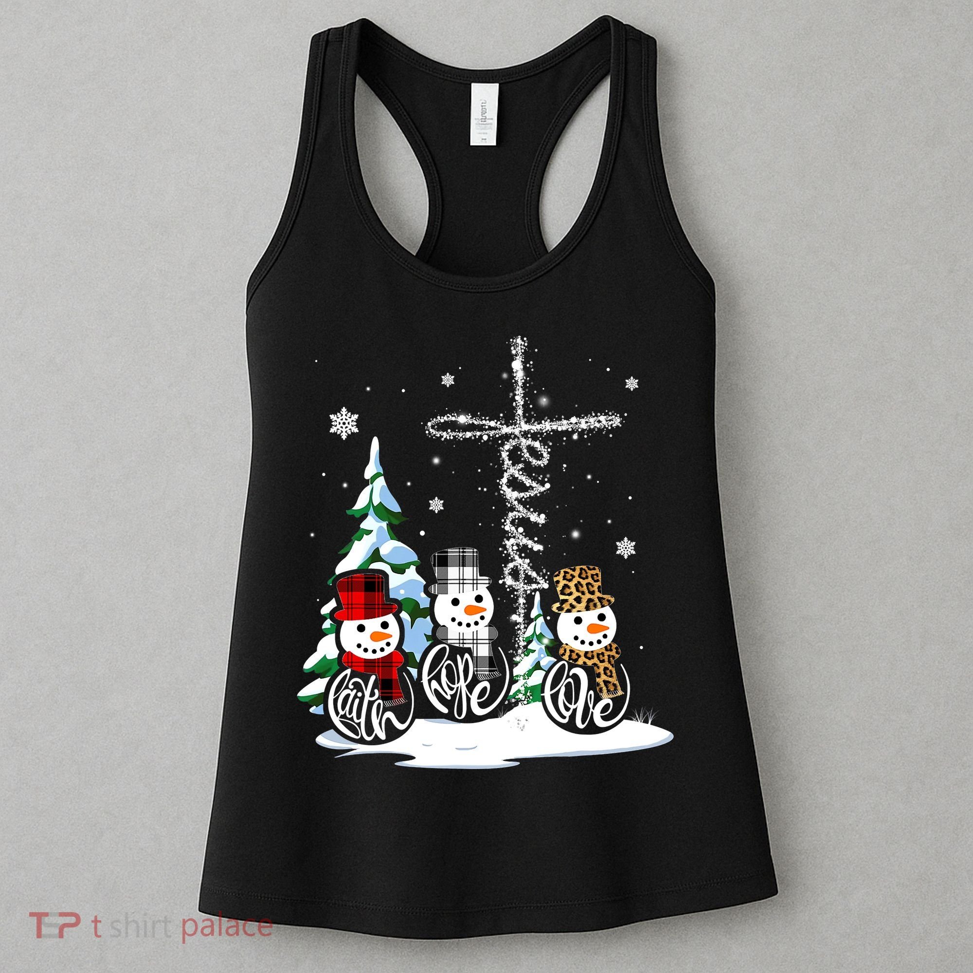 Merry Christmas Snow Faith Hope Love Christmas Women's Tank Top