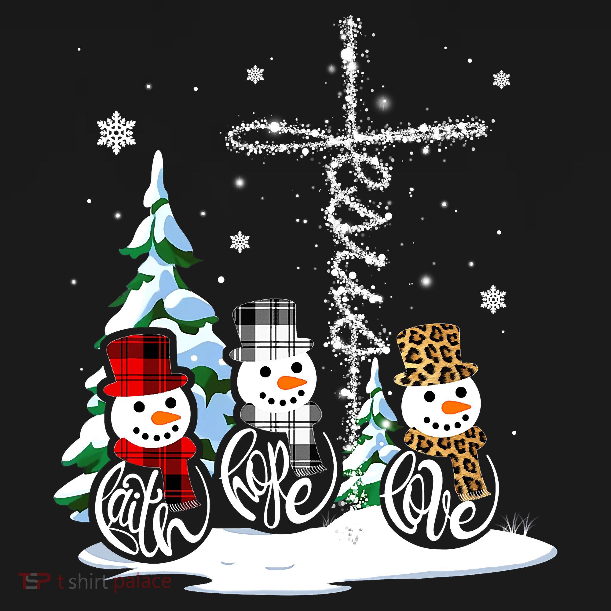 Merry Christmas Snow Faith Hope Love Christmas Women's Tank Top
