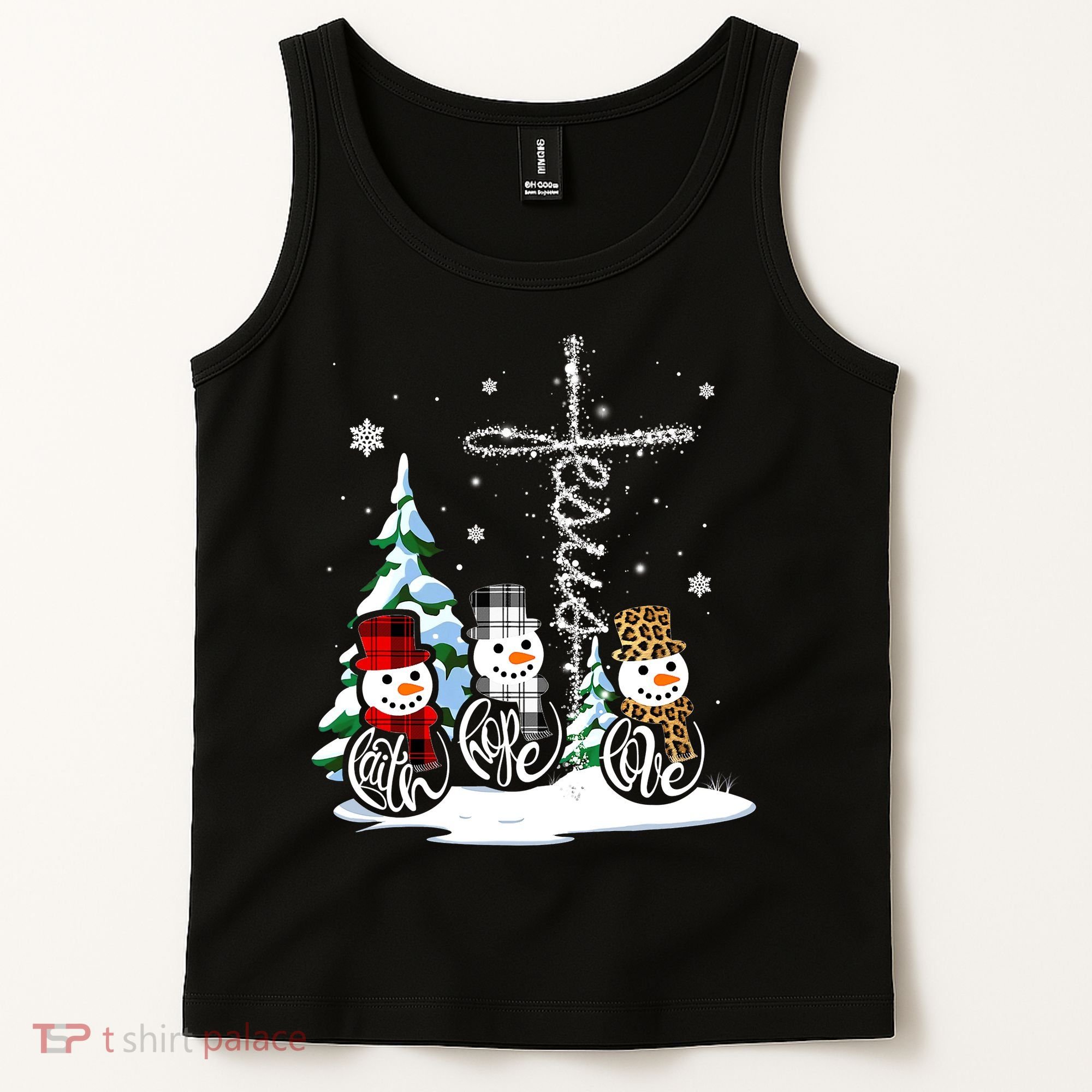 Merry Christmas Snow Faith Hope Love Christmas Tank Top