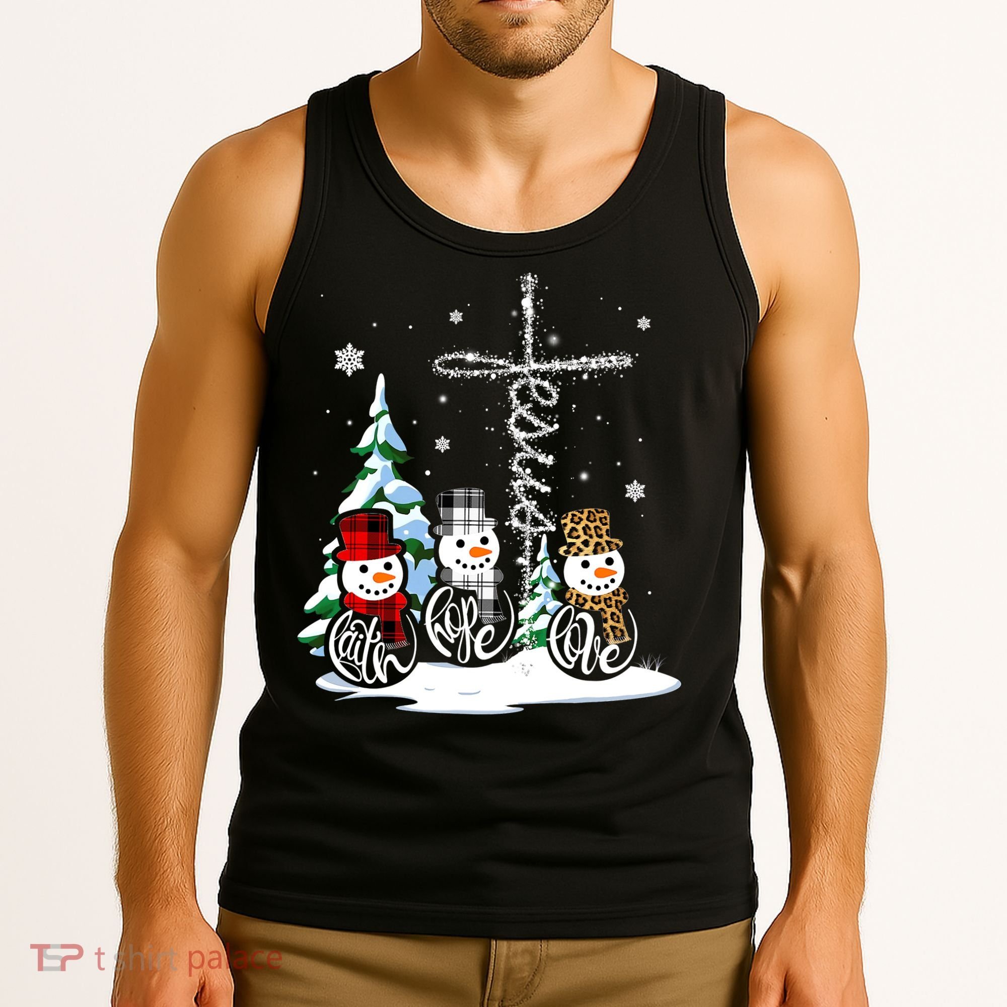 Merry Christmas Snow Faith Hope Love Christmas Tank Top