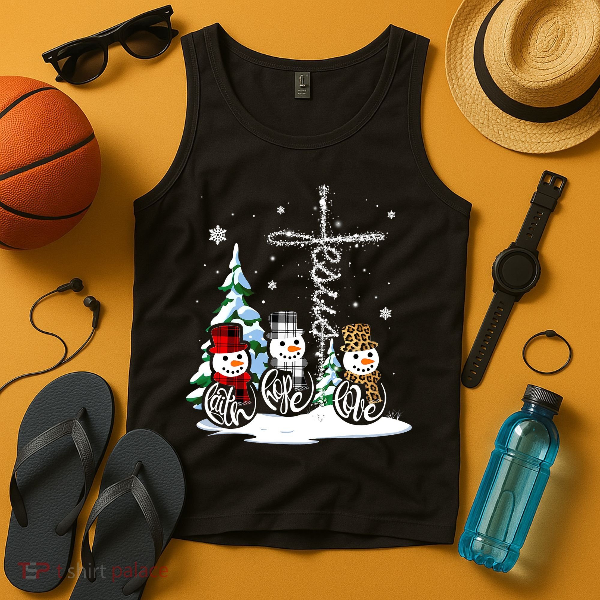 Merry Christmas Snow Faith Hope Love Christmas Tank Top